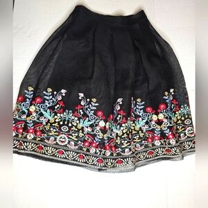 Gianni Bini Embroidered Flare Skirt NWT